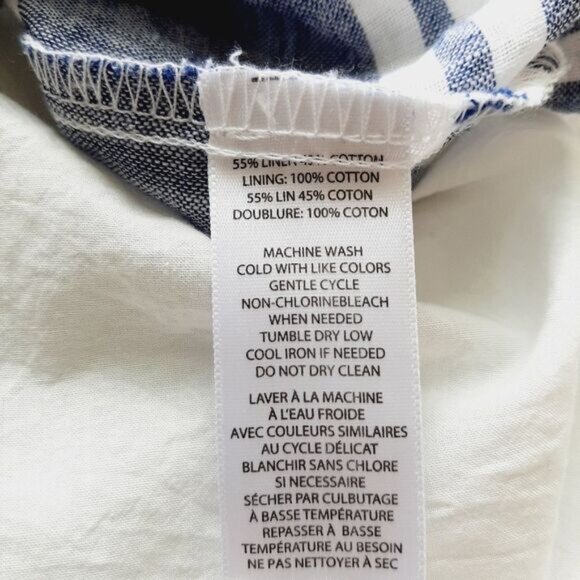 BEACH LUNCH LOUNGE | Linen Cotton Blend Stripped Mini Dress Mini Sz M - Picture 11 of 12